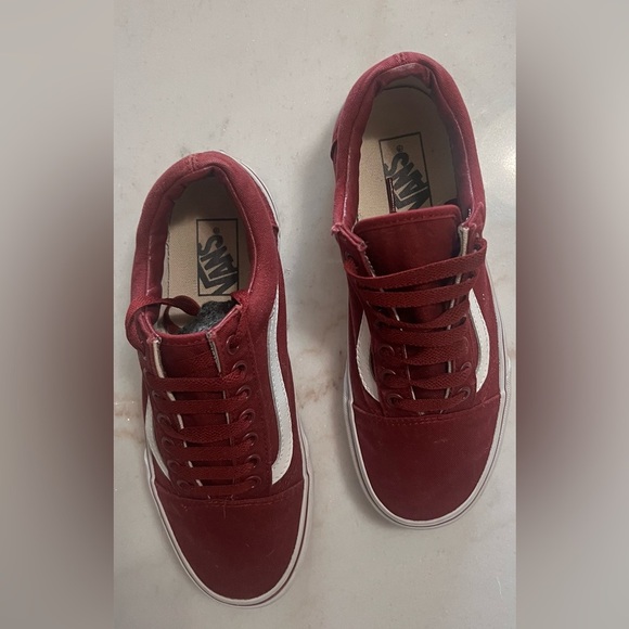Vans Burgundy  Old School Lace Up Sneakers Men’s 7.0 Women’s 8.5 - Picture 5 of 7